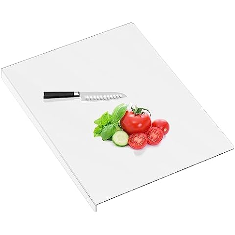 Acrylic Cutting Boards for Kitchen Counter, Clear Cutting Board for Countertop, Acrylic Anti-Slip Transparent Cutting Board with Lip for Counter