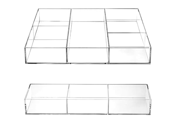  Cq acrylic 2PCS Clear Containers for Organizing 7 Drawers  Stackable Dresser Bathroom Organizers And Storage For Jewelry Hair  Accessories Nail Polish Lipstick Make up Marker Pen : Beauty & Personal Care