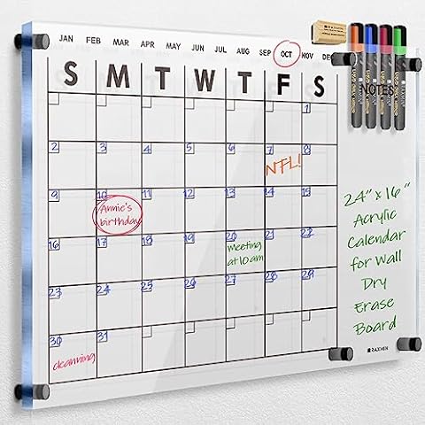  Clear Dry Erase Board Calendar with Light 13 x 9 inch