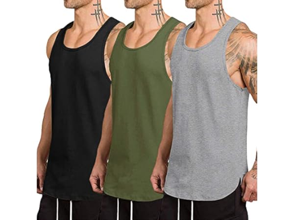  Mens Workout Tank Tops Dry Fit (Grey,Small) : Clothing, Shoes &  Jewelry