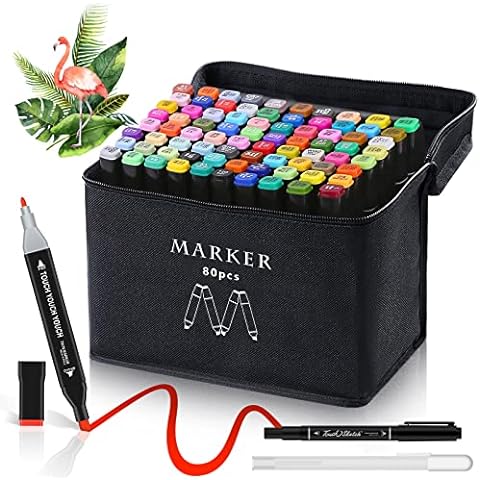 Concept 80 Pc Dual Tip Art Markers Set, Artist Coloring Markers For Adult  Coloring Books and Kids for Sketching, Drawing & Doodling Includes an
