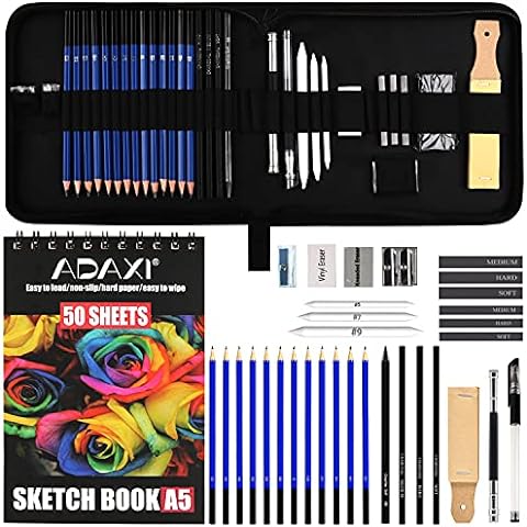  Tioucd 73 Pcs Drawing Kit – Professional Art Supplies Drawing  Set with Graphite, Charcoal, Colored Watercolor, Metallic Pencils,  Sketchbook for Drawing – Arts Set for Adults Teens Artists Beginners