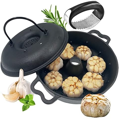  Garlic Roaster Baker, Cast Iron Dutch Oven Pre