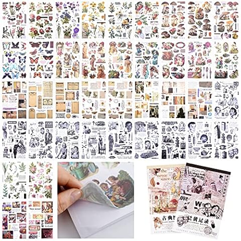 JUNEBRUSHS 150 Pieces Washi Stickers for Journaling Scrapbook