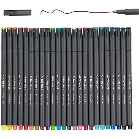 DOBMIT 100 Fineliner Color pen, 0.4mm Fine Point Journal Planner Pens for  Note Calendar Coloring Sketching Office School Supplies Art Projects