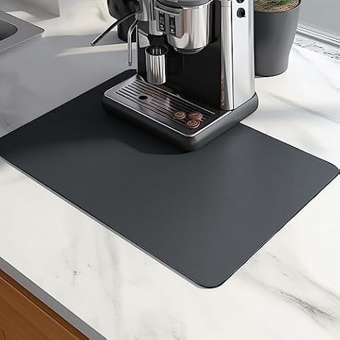 Coffee Mat Coffee Bar Mat Dish Drying Mat Microfiber Fit Absorbent Hide  Stain Anti-Slip Coffee Bar Accessories for Kitchen Counter Countertop Under Coffee  Machine Coffee Pot 24x16 (black, 16*24) 