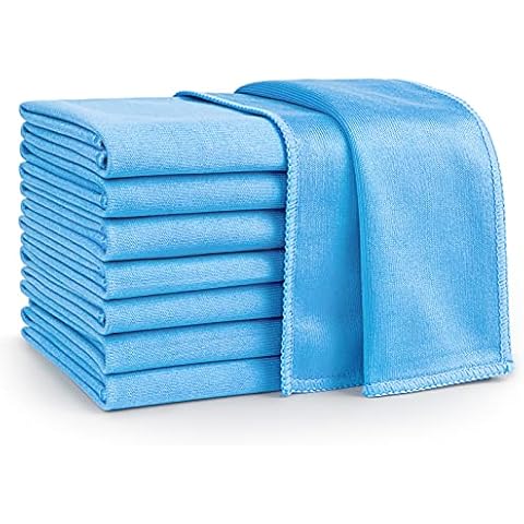 AIDEA Microfiber Cleaning Cloths-8PK, All-Purpose Softer Highly Absorbent,  Lint Free - Streak Free Wash Cloth for House, Kitchen, Car, Window,  Gifts(12in.x 12in.) Blue-orange