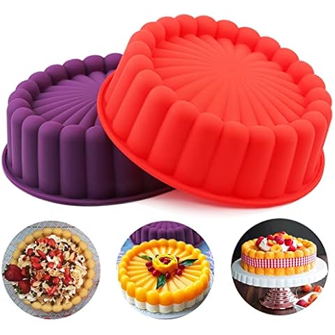  Bekith 4 Pack 9 Round Silicone Cake Pans - Silicone Molds for  Baking, Quick Release Baking Pans for Layer Cake, Cheese Cake, Rainbow Cake  and Chiffon Cake: Home & Kitchen