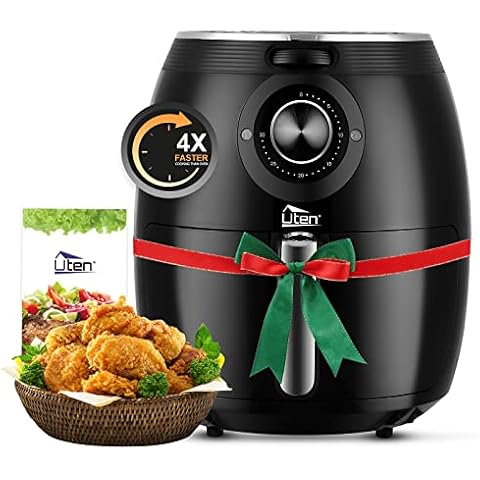 secura electric hot air fryers extra large capacity 5.2 liter / 5.5 quart,  1800 watts air fryer for healthy oil free cooking, with automatic timer &  temperature control 