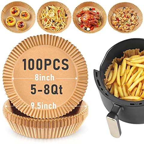 TMYIOYC 3-Pack Air Fryer Silicone Pot, 8.5 Inch Air Fryer Basket, Food  Grade Accessories, Reusable Air Fryer Liner, Replacement of Parchment Liners,  No Need to Clean the Fryer(For 5 to 6QT) 