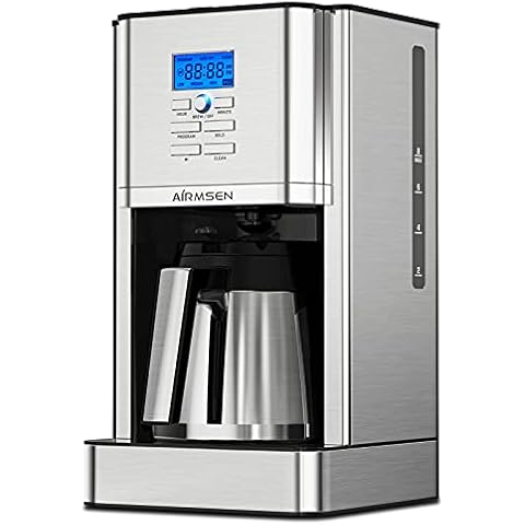 HOMOKUS 8 Cup Stainless Steel Programmable Coffee Maker with Timer - Drip  Coffee Machine with Glass Carafe - Polished Silver - 40 Oz - 1.2L