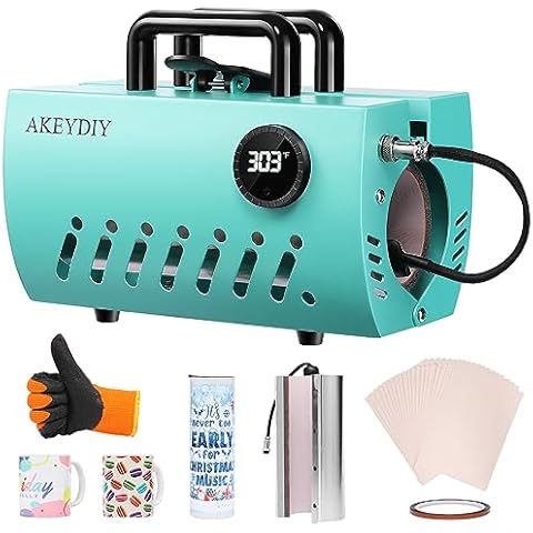  AKEYDIY Heat Press, 8 in 1 Upgraded Heat Press Machine