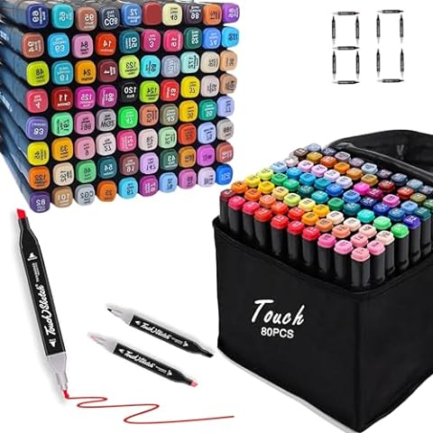 Nicecho Art Markers Dual Brush Pens For Kids Adult Coloring Book Drawing 36  Pcs