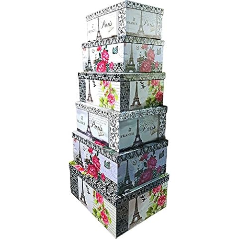 Soul & Lane Decorative Cardboard Storage Boxes With Lids For Home Décor -  Handpicked Bouquet - Set Of 3: Floral Paperboard Nesting Gift Boxes, Pretty