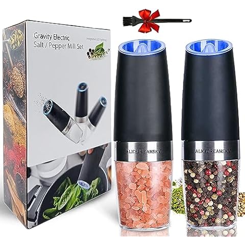 Sweet Alice Electric Pepper Grinder or Salt Mill with Adjustable Coarseness  Automatic Grinder Battery Powered Suitable for Grinding