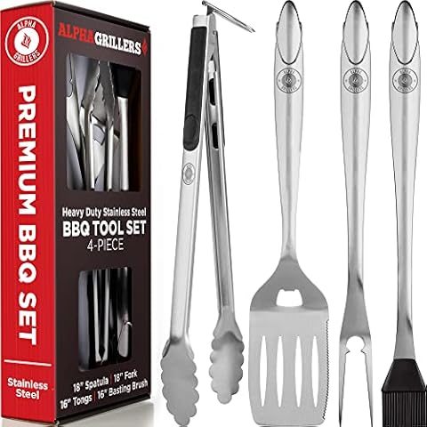 grilljoy 30PCS BBQ Grill Tools Set with Meat Claws - Extra Thick Steel  Spatula, Fork& Tongs - Complete Grilling Accessories in Portable Bag -  Perfect