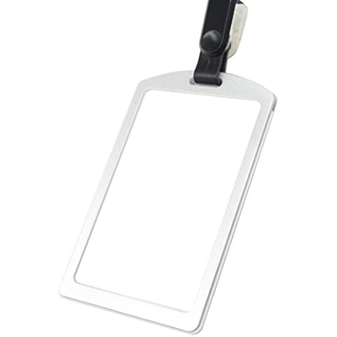 ELV Aluminium ID Badge Card Holder W/ Lanyard, Quick Release button & Metal  Clip 1-4 Cards (Black) 