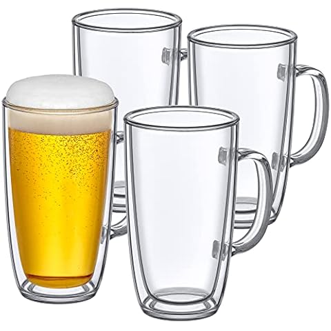 Host Beer Wine Glass Freezer Gel Chiller Double Wall Plastic Frozen Pint  Glass Multifunctional Durable Mug Clear Container