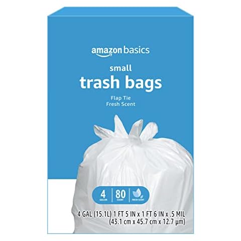  Hefty Small Garbage Bags, Flap Tie, Lavender & Sweet Vanilla  Scent, 4 Gallon, 26 Count : Health & Household