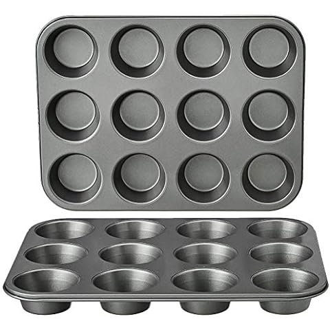 SILIVO Silicone Muffin Pans Nonstick 12 Cup(2 Pack) - 2.5 inch Silicone  Cupcake