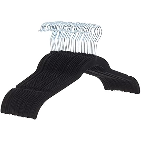 BAGAIL Velvet Hangers 50 Pack, Black Non Slip 360 Degree Swivel Hook Strong  and Durable Clothes Hangers for Coats, Suit, Shirt Dress, Pants & Dress