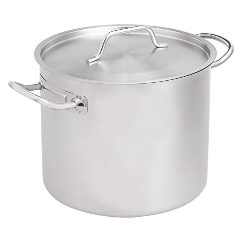 Winco 8-1/2 Quart Aluminum Stock Pot with Reinforced Rim and Riveted  HandleS