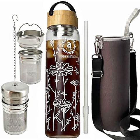 Stainless Steel Thermos with Infuser - Black - 15 oz - Pure Zen Tea