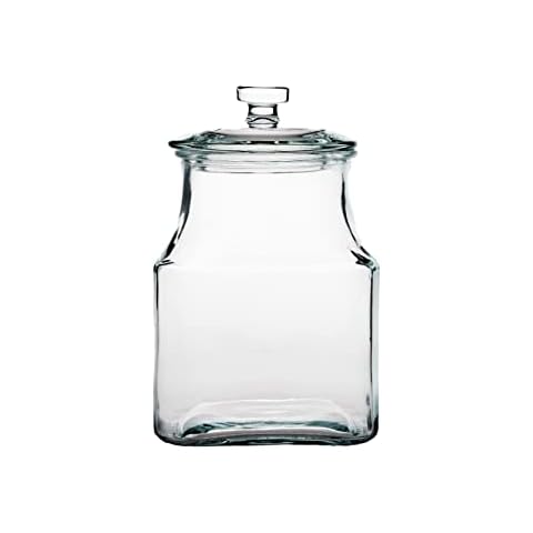 Amici Home Italian Igloo Quadra Medium Glass Pitcher, White Plastic Lid,  Dishwasher Safe , 17-Ounce