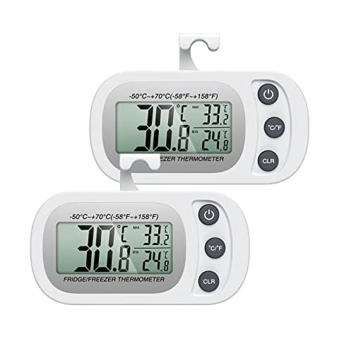 VOULOIR Waterproof Refrigerator Fridge Thermometer, Digital