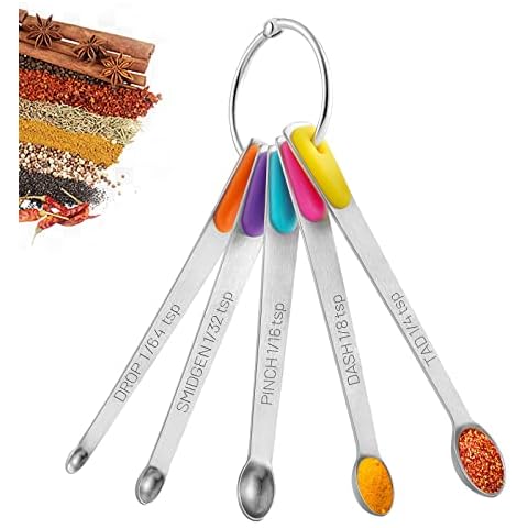 10pcs Small Measuring Spoons Stainless Steel Mini Measuring Spoons Tad 1/4 tsp, Dash 1/8 tsp, Pinch 1/16 tsp, Smidgen 1/32 tsp, Drop 1/64 TSP for