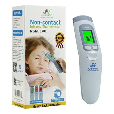 Thermometer for Adults FSA Eligible High Accuracy No-Touch Digital  Thermometer with Fever Alarm and Memory Function Ideal for Babies Kids Home  and Office Use Black