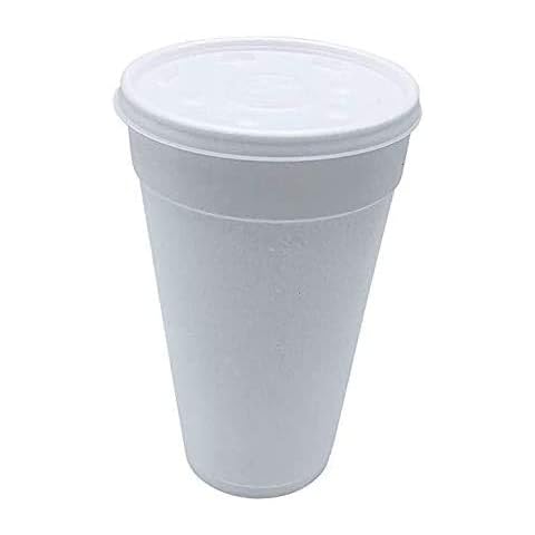 AMZ Empire 24 Oz Foam Cups With Lids, Insulated Styrofoam Disposable White  Coffee Cup With Cover Lid, Pack of 40 Sets For Hot or Cold Drink, 40/Case