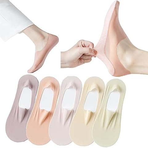 Men's Summer Ice Silk Non-slip Socks Invisible No Trace Boat Socks Soft  Comfort
