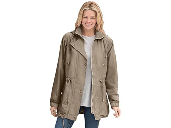 Women Casual Lightweight Utility Jacket/ Safari Anorak Utility Jacket -   Canada