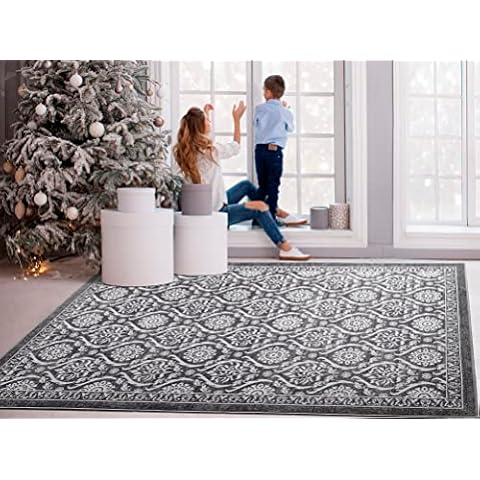 Alfombras Oriental Traditional Non-Skid Low Profile Pile Rubber Backing  Area Rug