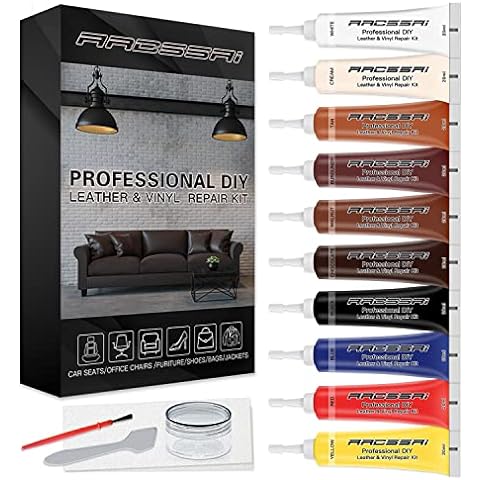 SEISSO Leather Repair Kits for Couches, Restoring Touch Up Leather and Vinyl Furniture Car Seat Jacket, Leather Repair Color Gel Covers Scratches, SCR
