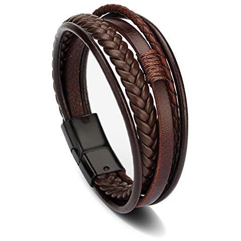 12pcs/set Handmade Braided Leather Bracelets For Men Women Woven Cuff Wrap  Bracelet Wood Beads Ethnic Free Combination Bangle Adjustable