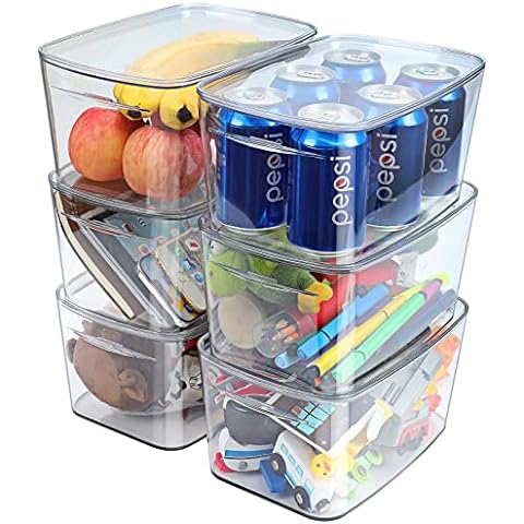 AREYZIN Plastic Storage Baskets With Lid Organizing Container Lidded Knit  Storage Organizer Bins for Shelves Drawers Desktop Closet Playroom  Classroom
