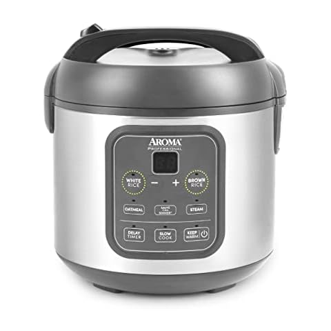  Hamilton Beach Digital Programmable Rice Cooker & Food Steamer,  8 Cups Cooked (4 Uncooked), With Steam & Rinse Basket, Stainless Steel  (37518): Home & Kitchen