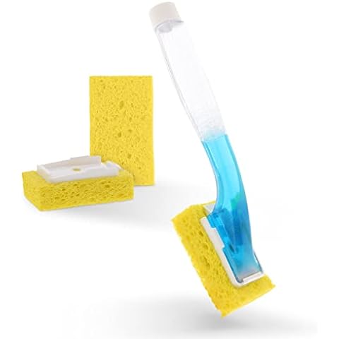 Spree Sponge Brush Dish Wand Sponge Dish Sponges Wand, Kitchen Dishes Scrubber Sponge Handle Dish Brush, Scrub Sponge, Size: Small, Yellow