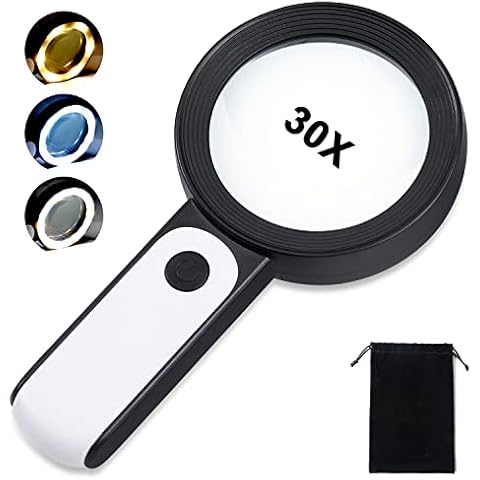 Magnifying Glass with Light and Clamp, 5X & 10X Magnifying Lens Desk Lamp  with Gooseneck Arms, 3 Color Modes, 108 pcs LED Beads, LED Lighted  Magnifier