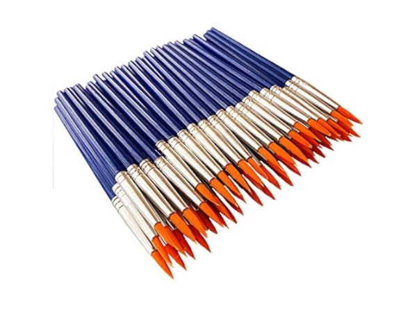 65Pcs Paint Brushes Tray Palettes Set,60pcs Flat Paint Brushes 5 PCS Round  Paint Pallets,Small Paint Brushes Bulk Acrylic Oil Watercolor Artist