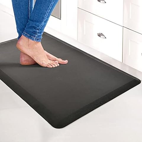  KitchenClouds Kitchen Mat Cushioned Anti Fatigue Rug 17.3x28  Waterproof, Non Slip, Standing and Comfort Desk/Floor Mats for House Sink  Office (Black) : Home & Kitchen