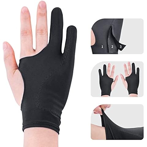 Asonen - Artist Gloves for Drawing 4 Pack, Two Fingers Gloves for