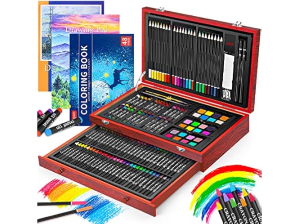 U.S. Art Supply 54-Piece Drawing & Sketching Art Set with 4 Sketch Pads (242 Paper Sheets) - Ultimate Artist Kit, Graphite and Charcoal Pencils & Stic