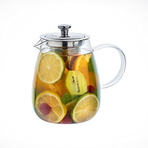 Aserson 1100 ml/37 oz Glass Teapot, Heat Resistant, Stainless