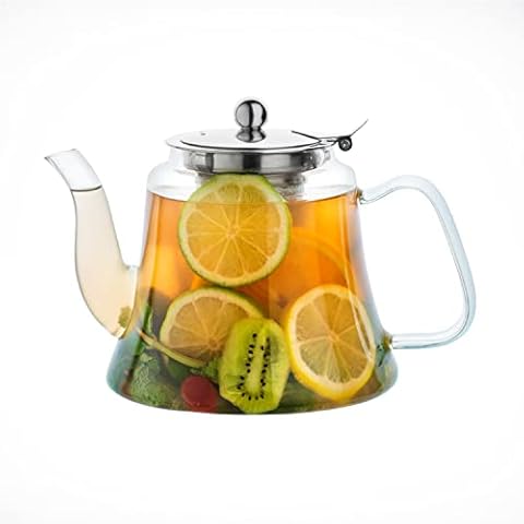 Aserson 1100 ml/37 oz Glass Teapot, Heat Resistant, Stainless