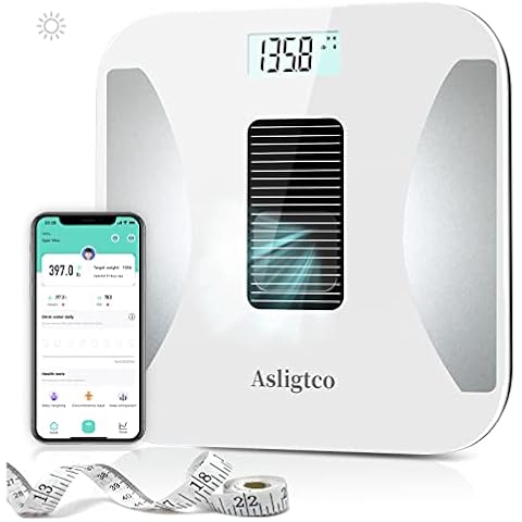 Airscale Digital Bathroom Scale, Battery-Free Tech, highly, 400lbs Black