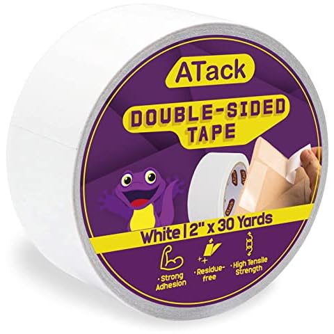 Atack Whiteboard Dry Erase Tape, 2 Inches x 30 Foot, White, Smudge-Free White Board Dry Erase Label Sticker for Storage Bins, Classrooms, and