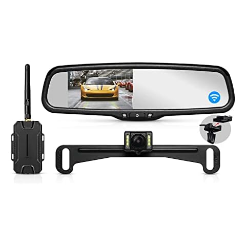 Solar Wireless Backup Camera with 3Mins DIY Installation, Rechargeable  Battery Back Up Camera for Cars with Super Night Vision, 5 Car Monitor  Hitch